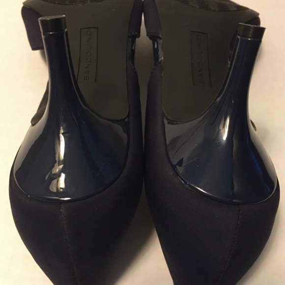 Bandolino Navy Fabric Open Toe Heel - Picture 5 of 5